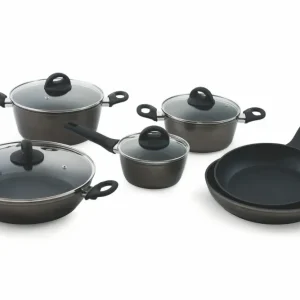 Batteria di Pentole 10 Pezzi Alluminio Antiaderente Villa du0026#39;Este Home Tivoli Amburgo Platinum