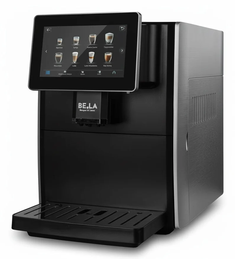 BergerLanz Macchina da caffè automatica Mucho Gusto – 1,8 l, contenitore per chicchi da 160 g, 19 bar, sistema per il latte