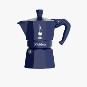Bialetti 0005411 Mokina Natale 2025 Blu, Moka Caffettiera Mezza Tazza Alluminio 40ml