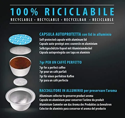 Bialetti Caffè d'Italia Napoli (Gusto Forte) - Multipack 128 Capsule