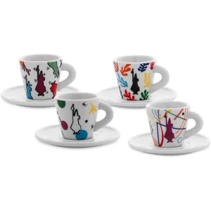 Bialetti Set 4 Tazze da Caffè | Tazzine Con Piattino Espresso Arte 2021