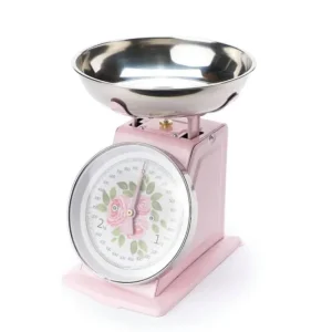 Bilancia da cucina rosa 3 kg della collezione Margaret di Nuvole di Stoffa (21x21x26)