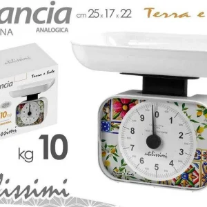 Bilancia Portatile Da Cucina Analogica Max.10kg 25x17x22cm Decoro Mosaico 828492
