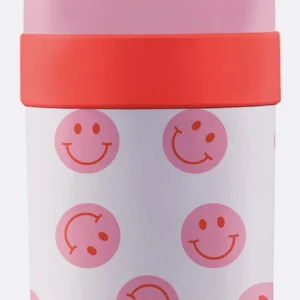 BioLoco Lunchbox 700 ml, silicone, rosa, smiley
