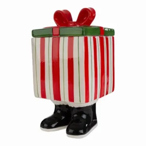 Biscottiera ceramica forma di pacco regalo | Rohome
