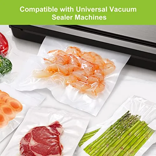 Bonsenkitchen Sacchetti per Sottovuoto, 2 rotoli 28 x 600 cm (totale 12 m) Sacchi commerciali per conservazione alimenti e...