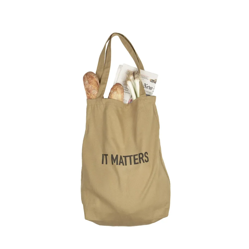 Borsa It Matters 50x35x15 cm kaki cotone biologico