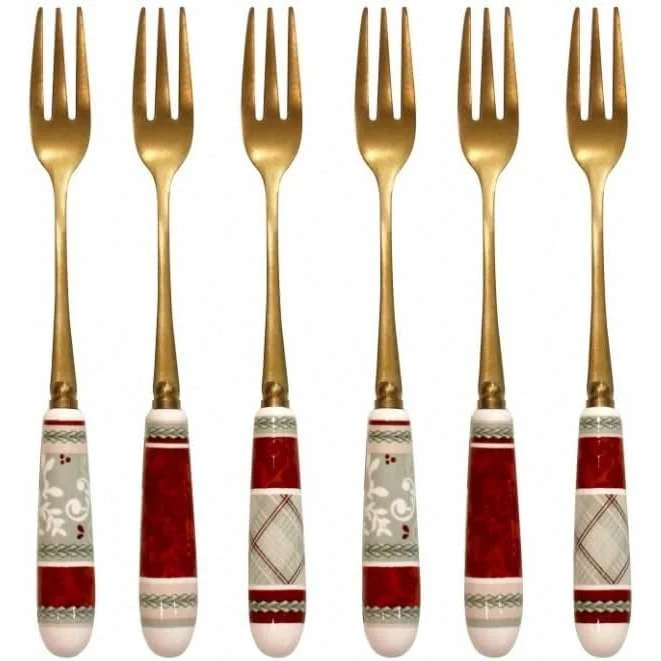 BRANDANI Forchettina Connubio Old Gold Set 6 Pezzi Inox - 52380