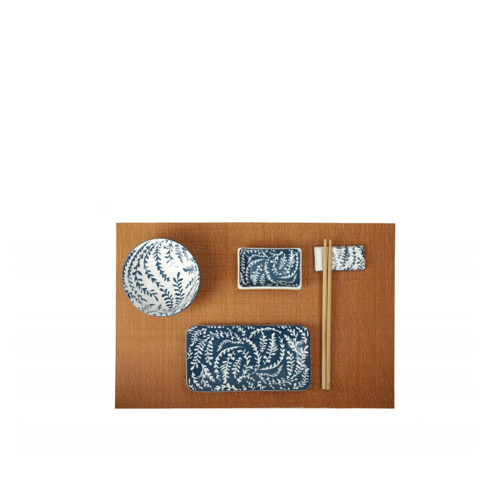 BRANDANI Sushi Set 12 Pezzi Piatti per Sushi Porcellana e Bamboo