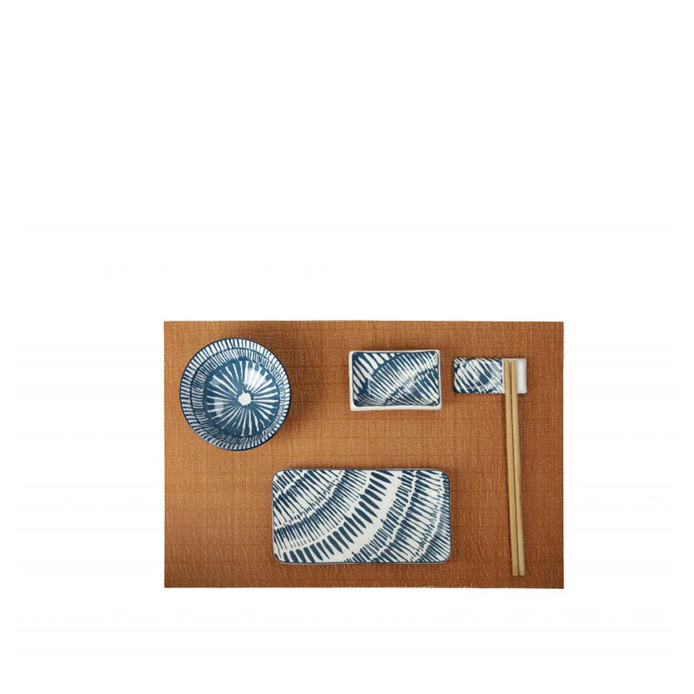 BRANDANI Sushi Set 12 Pezzi Piatti per Sushi Porcellana e Bamboo