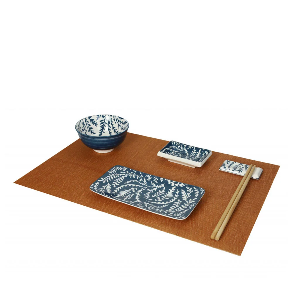 BRANDANI Sushi Set 12 Pezzi Piatti per Sushi Porcellana e Bamboo