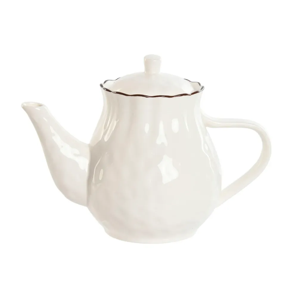 Bule Home ESPRIT Branco Castanho Porcelana 1 L