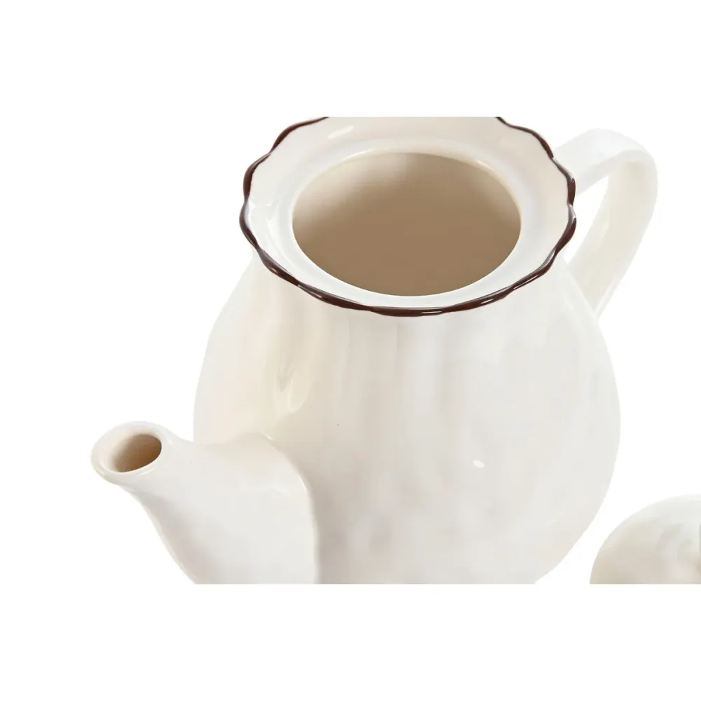 Bule Home ESPRIT Branco Castanho Porcelana 1 L