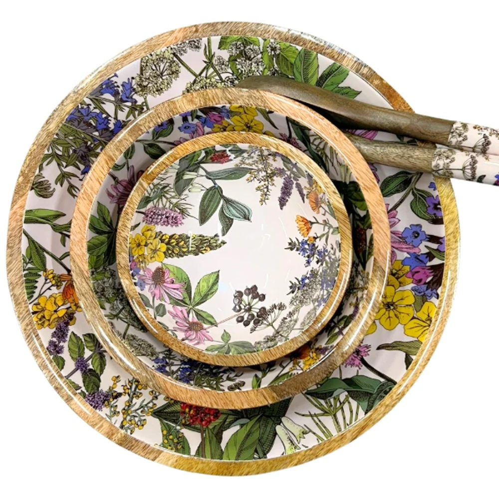 Ciotola legno di mango Herbs Print By Room ApS_Midt Factoring A/S