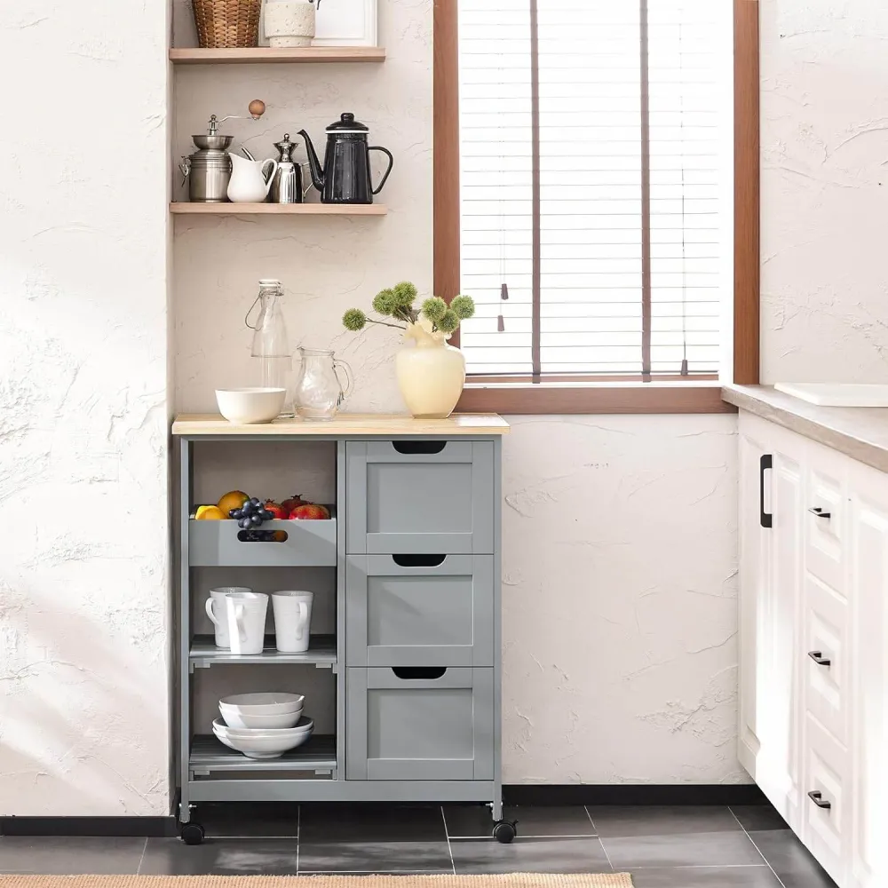 carrello da cucina | carrello di servizio | carrello | carrello laterale | grigio chiaro | Modello FKW79-HG