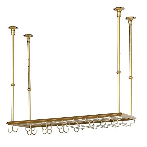 CCFENG Cremagliera del Vino, attaccatura del Supporto di Tazza, Appeso Testa Giù Vino Rack, Decorazione Vino Rack Bar, App...