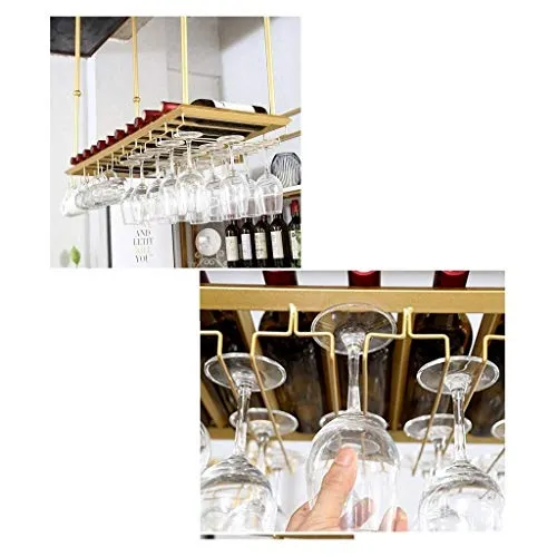 CCFENG Cremagliera del Vino, attaccatura del Supporto di Tazza, Appeso Testa Giù Vino Rack, Decorazione Vino Rack Bar, App...