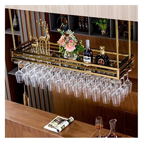 CCFENG Hanging Supporto del Vino Rosso, scaffale, Appeso Titolare Calice, Rosso Porta Bicchiere di Vino, Supporto di Vetro...