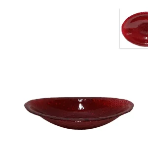 Centrotavola ovale vetro 30cm rosso