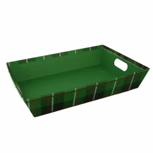 Cesta cartone verde rettangolare cm35x26 h7