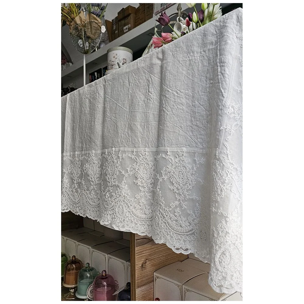 Chez Moi Copritavola lino e pizzo "Cornice Corinzio" 140x140 cm 3 varianti (1pz)