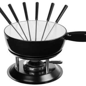Cocon Set per fonduta – Ø 23 cm, ghisa, per fonduta di formaggio, elettrico, nero, 6 persone, 10 pezzi