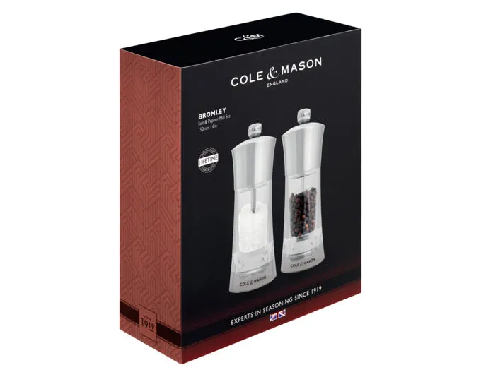 Cole & Mason Pepper/Salt Mill Set Bromley Acrilic SS 15x6x6 cm