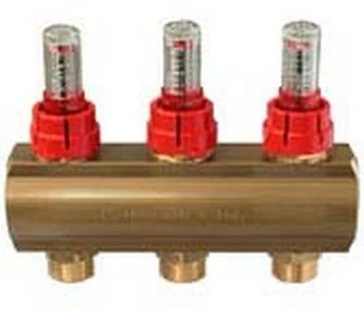 Collettore da barra F/F con flussometri 7 ways/vie - 1" x 1/2"(16mm)