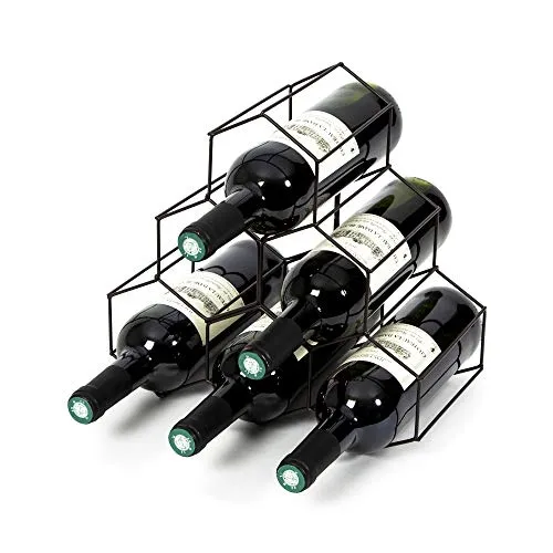 Compactor Portabottiglie Metallo, 6 Bottiglie, Colore Bronzo Opaco, 28 x 28 x 14, 5 cm, RAN8663