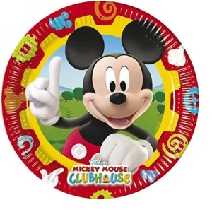 CONFEZIONE 10 PIATTI CARTA 23CM TEMA TOPOLINO