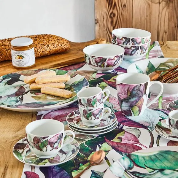 Confezione 6 tazze caffè con piatto Calypso Porcellana Bianco