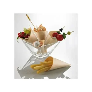 50 Coni legno di pino altezza 15,5 cm CROWN CHEF fritto stuzzichini...