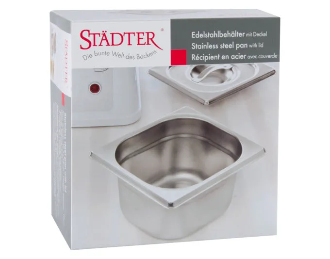 Contenitore STÄDTER acciaio inox con coperchio 16,5x18x10 cm