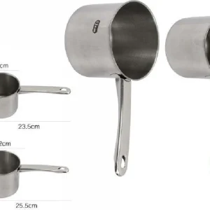 Coppia Set 2 Pentolini Bollilatte Pentola Bollitore Da Latte Metallo 59237
