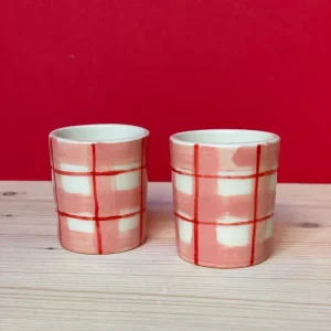 Coppia tazzine quadri rosa