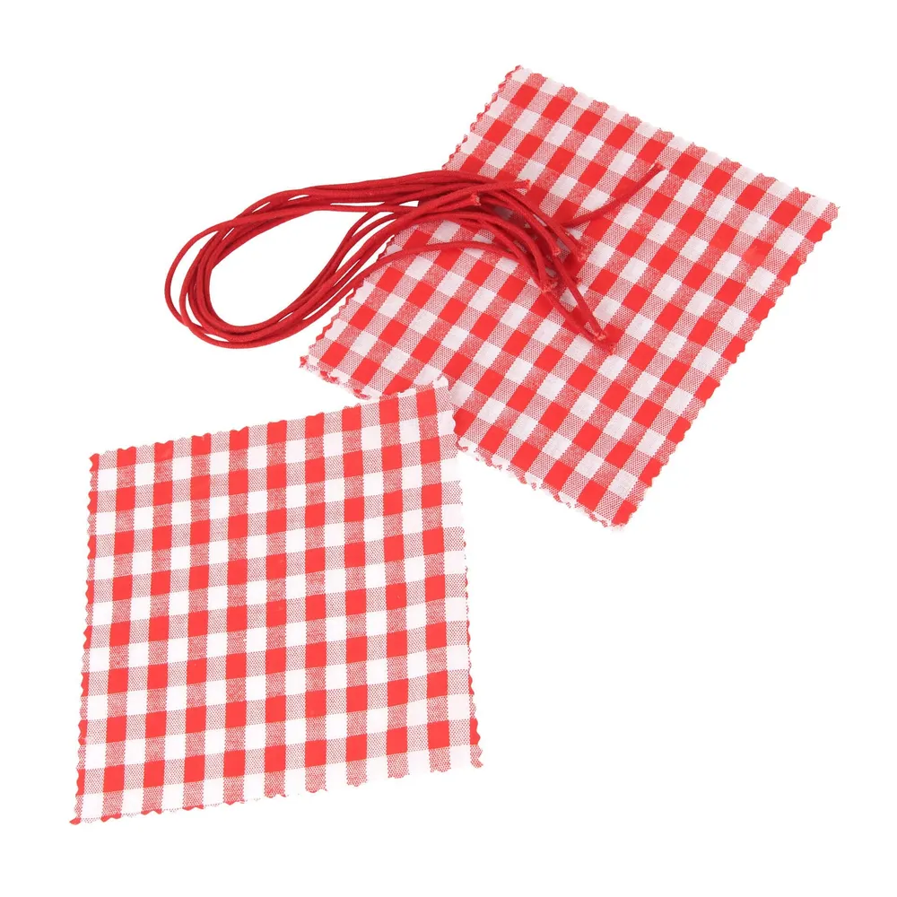 Copribarattoli cotone 14,5 cm 6pz con laccetti