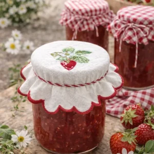 Copribarattolo marmellata GreenGate Berry White Ø14 cm