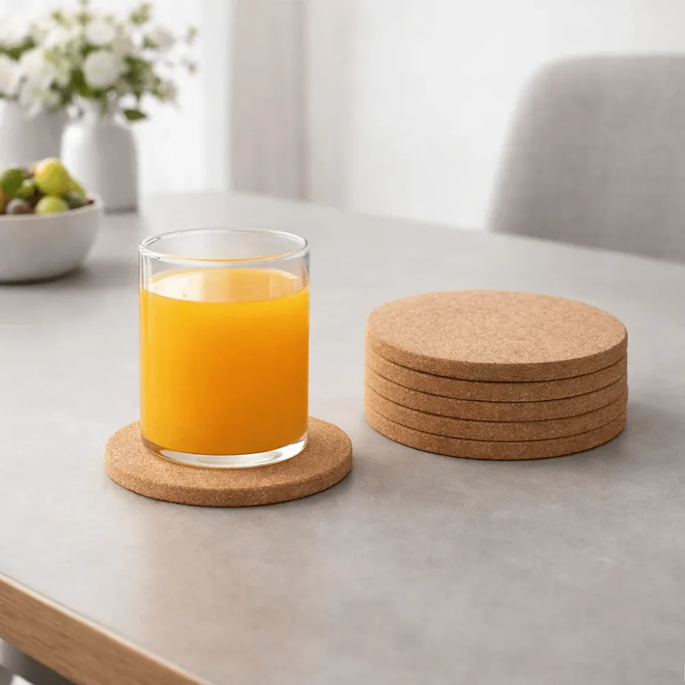 CORKORA – Sottobicchieri legno con base sughero per una protezione sicura del tavolo Cozey Maison
