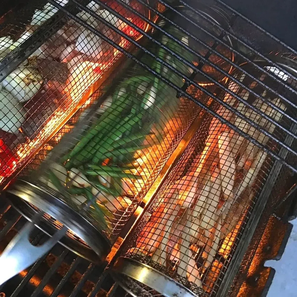 GRILLMASTER PRO - Cestello BBQ rotante acciaio inox per una cottura uniforme Cozey Maison