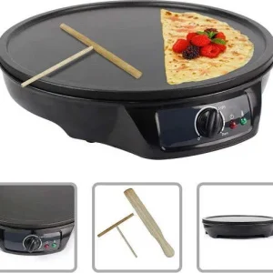 Crepiera Piastra Antiaderente Crepes Piadine Elettrica Diametro 30 Cm 1000 Watt