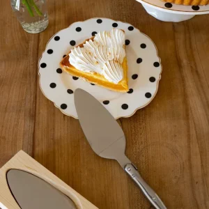Cristina Oria Paletta per torta argento scatola di legno