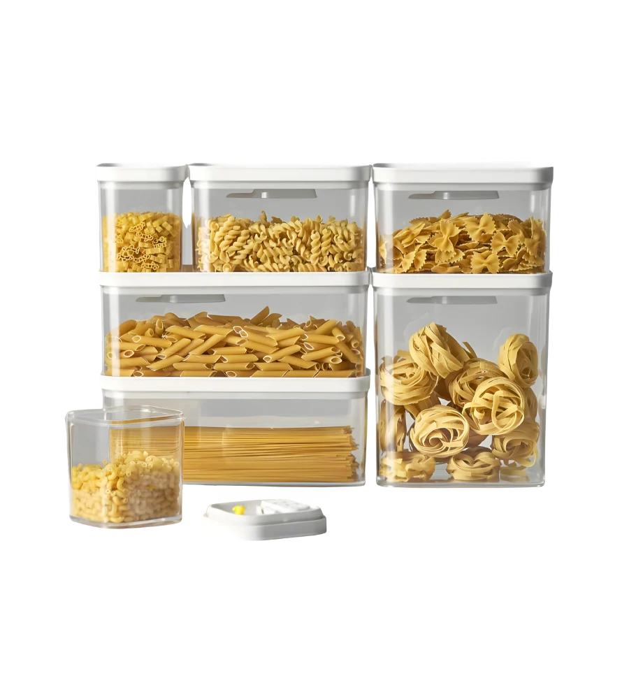 DATEMATE Contenitore per alimenti bianco con timer di cottura - 19,7 x 11,1 x 23,2 cm (3300 ml)