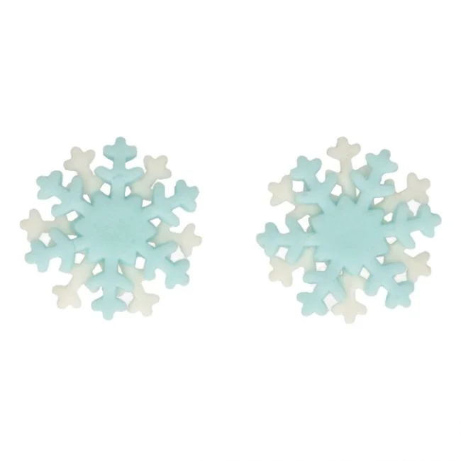 Décors zucchero - 12 Fiocchi di Neve Blu