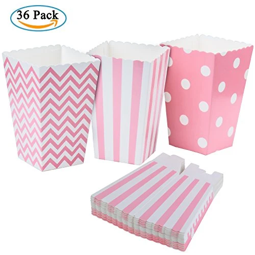 Diealles Scatole di Popcorn, 36PCS Contenitori Popcorn Rosa