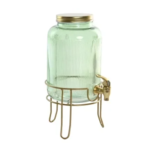 Dispenser bibite cristallo e metallo 4l