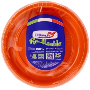 Dopla Riutilizzabili Piatto 25Pz Frutta Arancione
