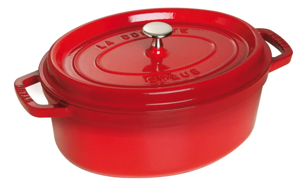 Dust Cocotte 29 cm, ovale, rosso ciliegia, ghisa 4.2L 40509-857-0