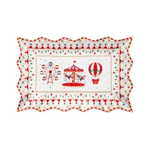 EASY LIFE Piatto da portata porcellana della collezione "CHRISTMAS WONDERLAND" 35x23 cm