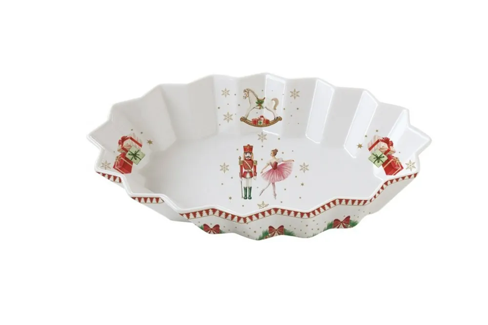 Easy Life Piatto -vassoio ovale porcellana gift box MAGIE DE NOEL 25x17 cm