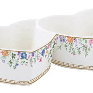 Easy Life Set aperitivo porcellana con due ciotole forma di cuore con gift box 20x9,5 cm Mon Amour
